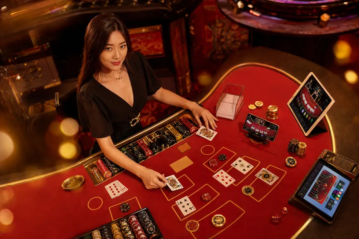 mmr22 Live Dealer Baccarat ဂိမ်းကစားနေသောမြင်ကွင်း
